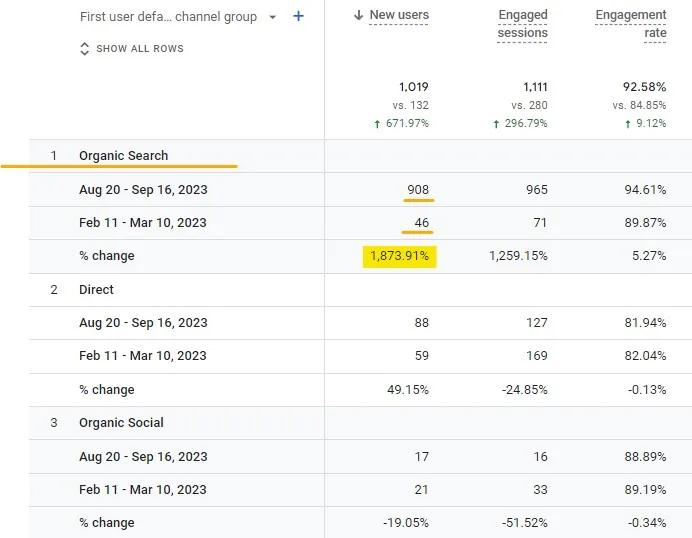 SEO competitor analysis report example